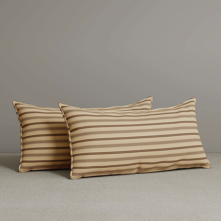 Exclusive Waist Cushion in Cocoa Striped Cotton Linen, 56*27*12 CM Cottonfy UK 2 PCS In Stock 