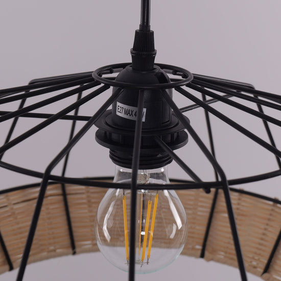 Rustic Dining Room Woven Rattan Paper Rope Iron Chandelier for Kitchen Aisle Reading Corner Living and Home