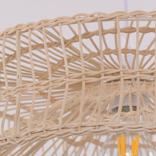 Lightsin Shallow Rattan Pendant Light for Kitchen Island Dining Area or Reading Corner Lightsin UK 