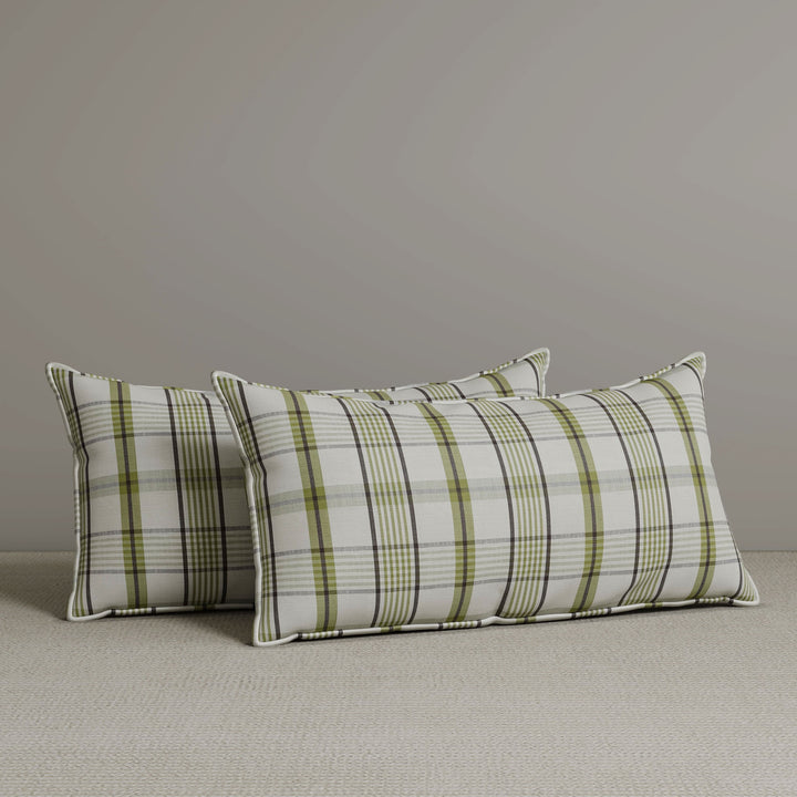 Exclusive Waist Cushion in Moss Green Checkered Cotton Linen, 56*27*12 CM Cottonfy UK 2 PCS In Stock 