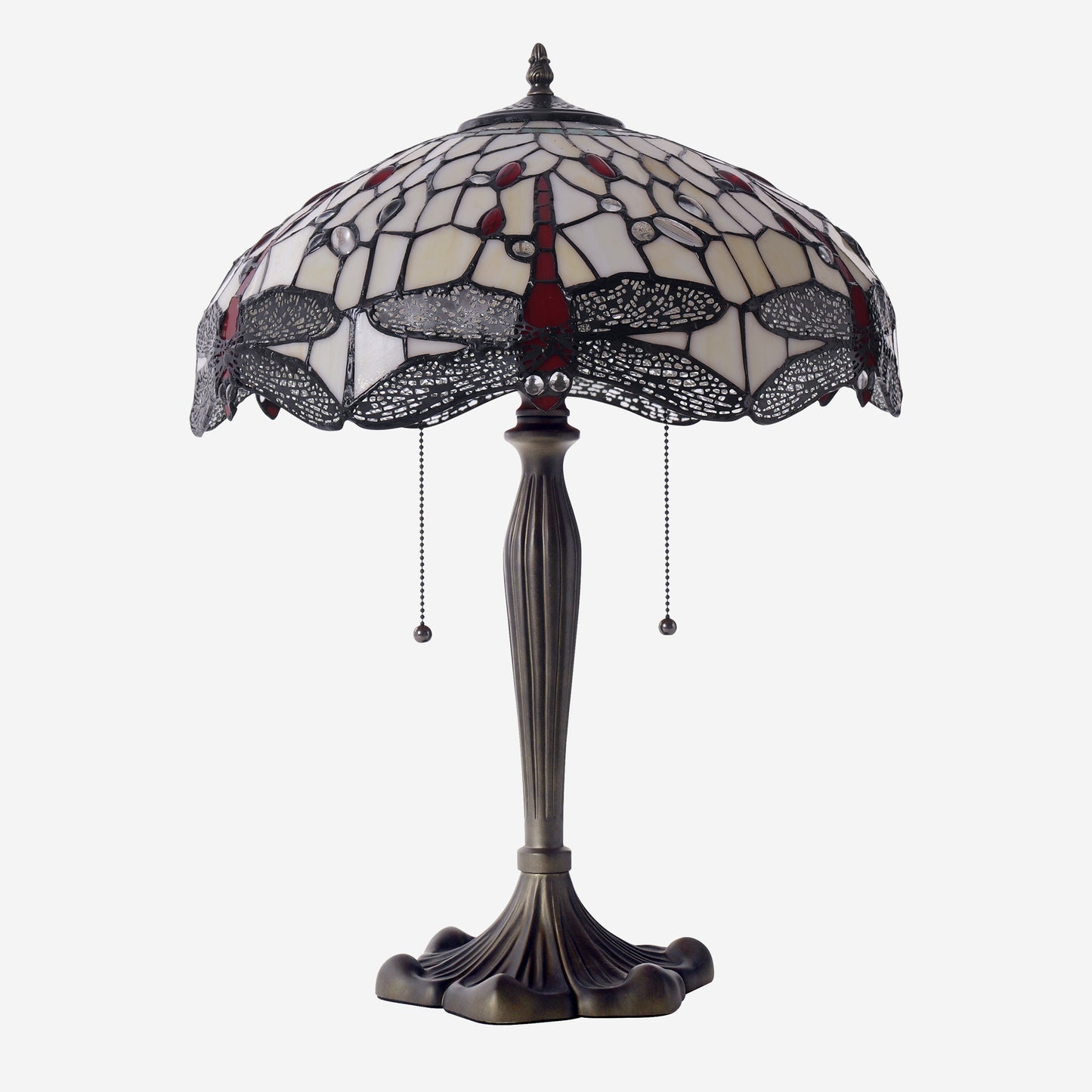 Tiffany Table Lamp | Handcrafted Stained Glass Dragonfly Series