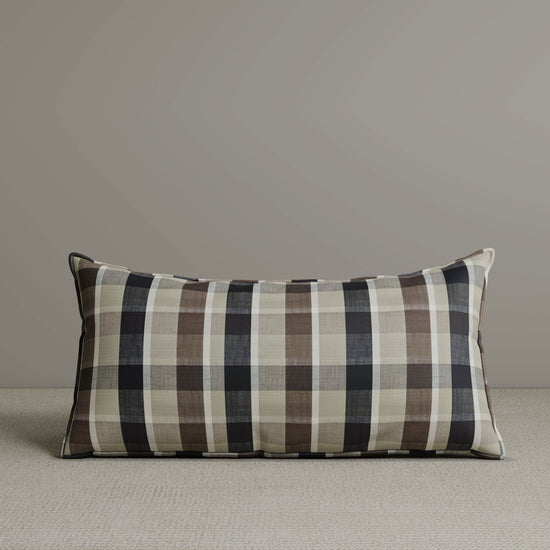 Exclusive Waist Cushion in Mocha Brown Checkered Cotton Linen, 56*27*12 CM Cottonfy UK 1 PC In Stock 