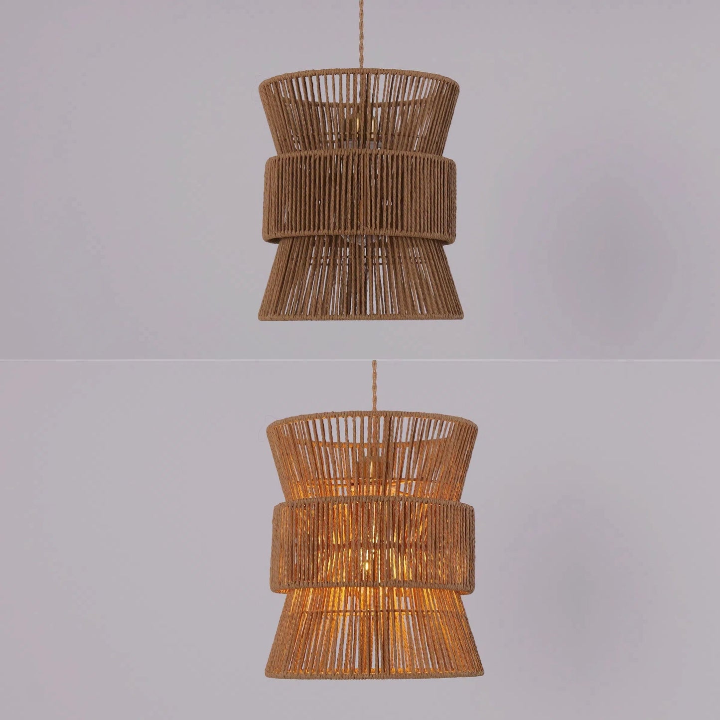 Living Nest UK Artisanal Handwoven Eco-Friendly Circular Pendant Light Living Nest UK