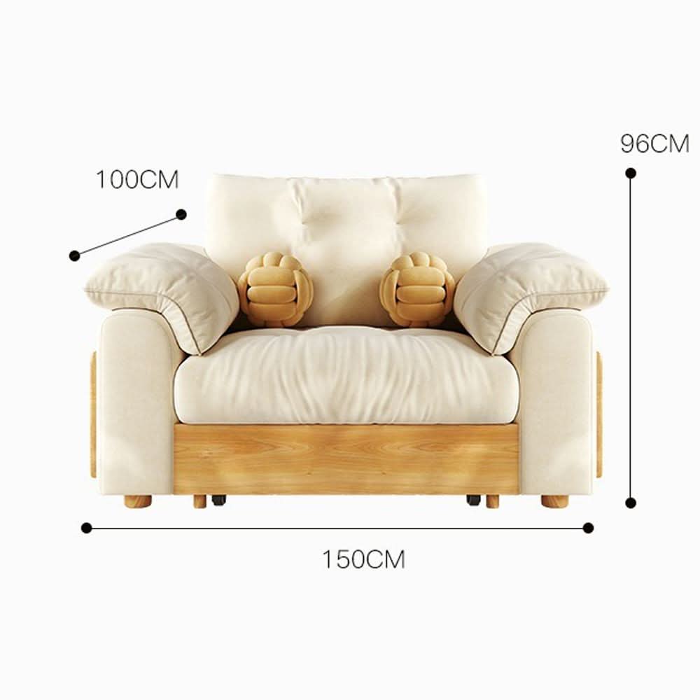livingnest Solid Wood Folding Sofa Bed with Sleeper Chaise livingnest UK Single Velvet 