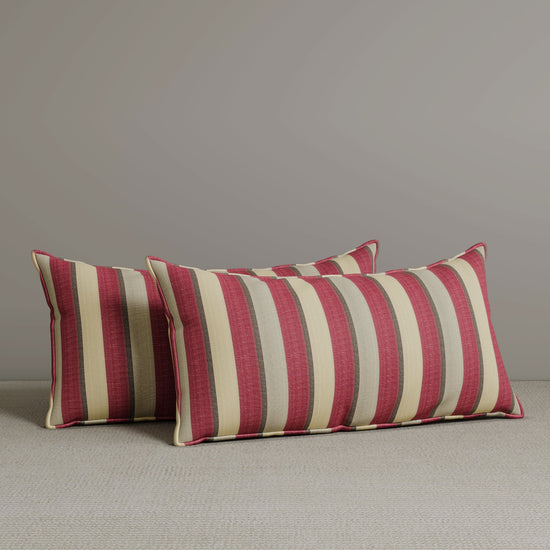 Exclusive Waist Cushion in Red Striped Cotton Linen, 56*27*12 CM Cottonfy UK 2 PCS In Stock 