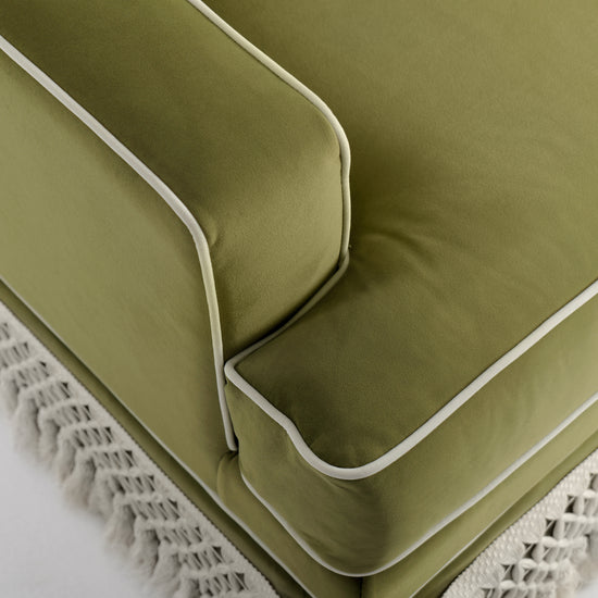 Country Fringe Skirt Sofa for Relaxed Home Living