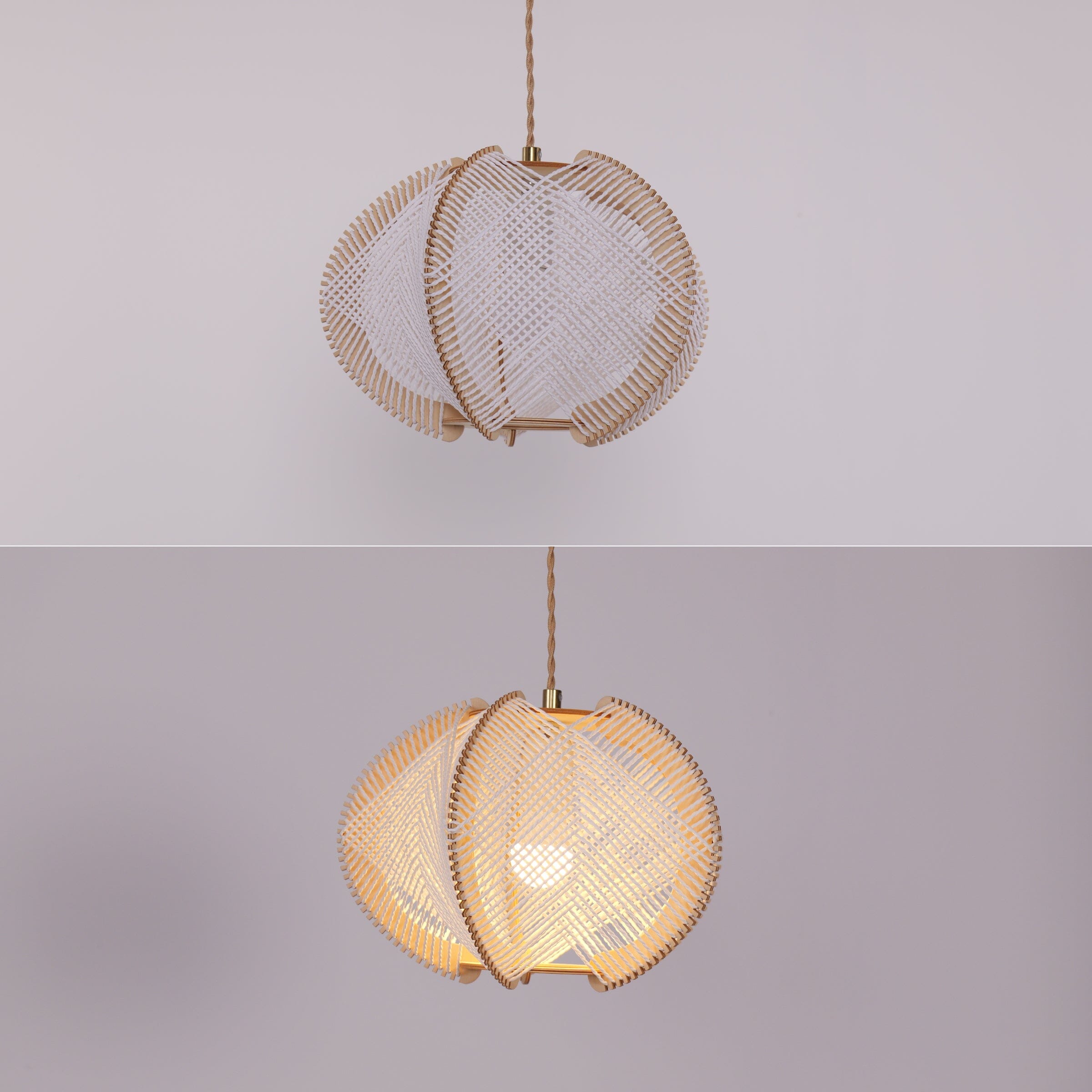 Living Nest UK Rustic Elegance with Paper Rope and Wood Pendant Light Living Nest UK