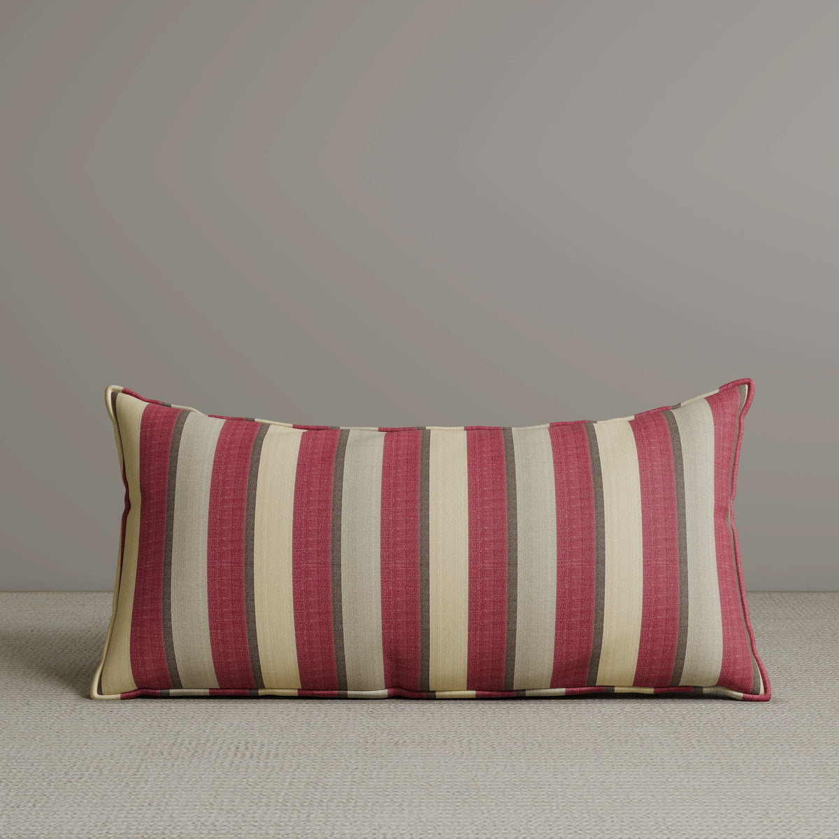 Exclusive Waist Cushion in Red Striped Cotton Linen, 56*27*12 CM Cottonfy UK 1 PC In Stock 