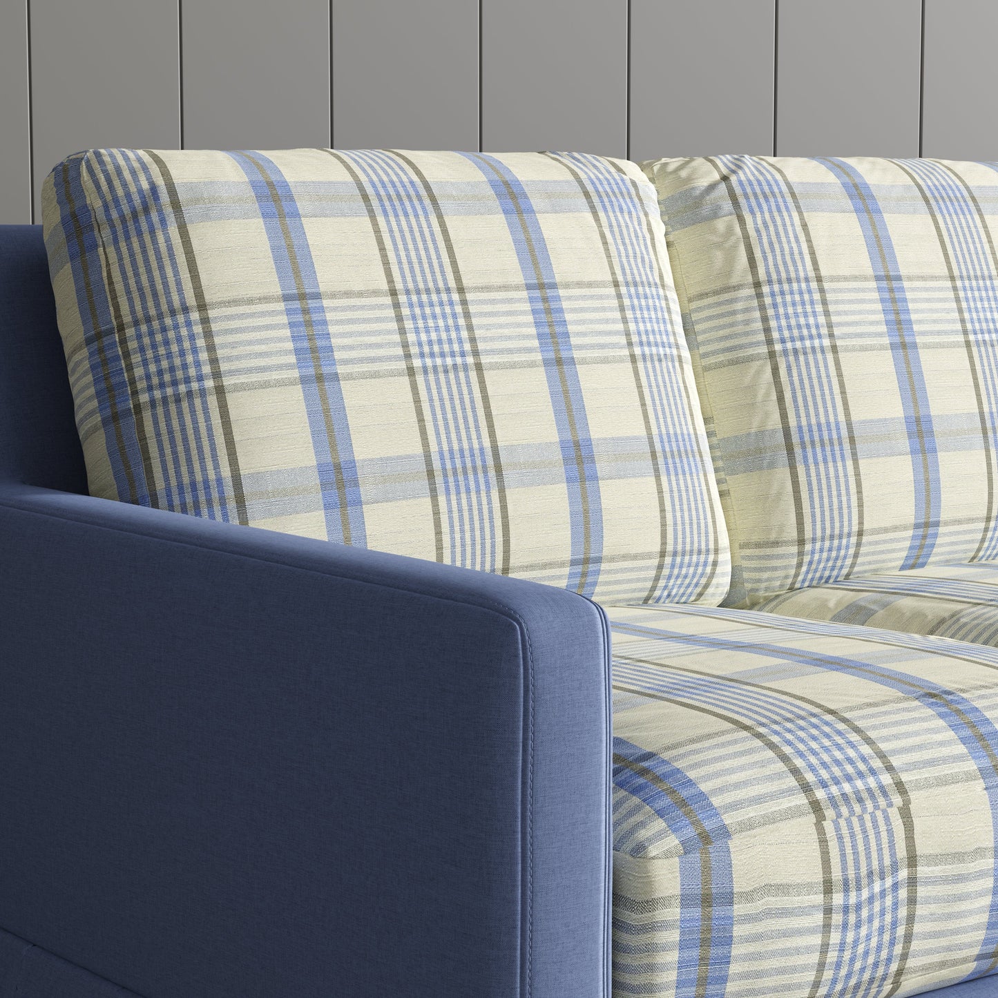 Cottonfy Country Check Sofa with Removable Skirted Covers Living and Home 