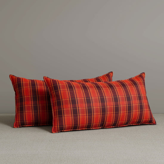 Exclusive Waist Cushion in Autumn Spice Checkered Cotton Linen, 56*27*12 CM Cottonfy UK 2 PCS In Stock 