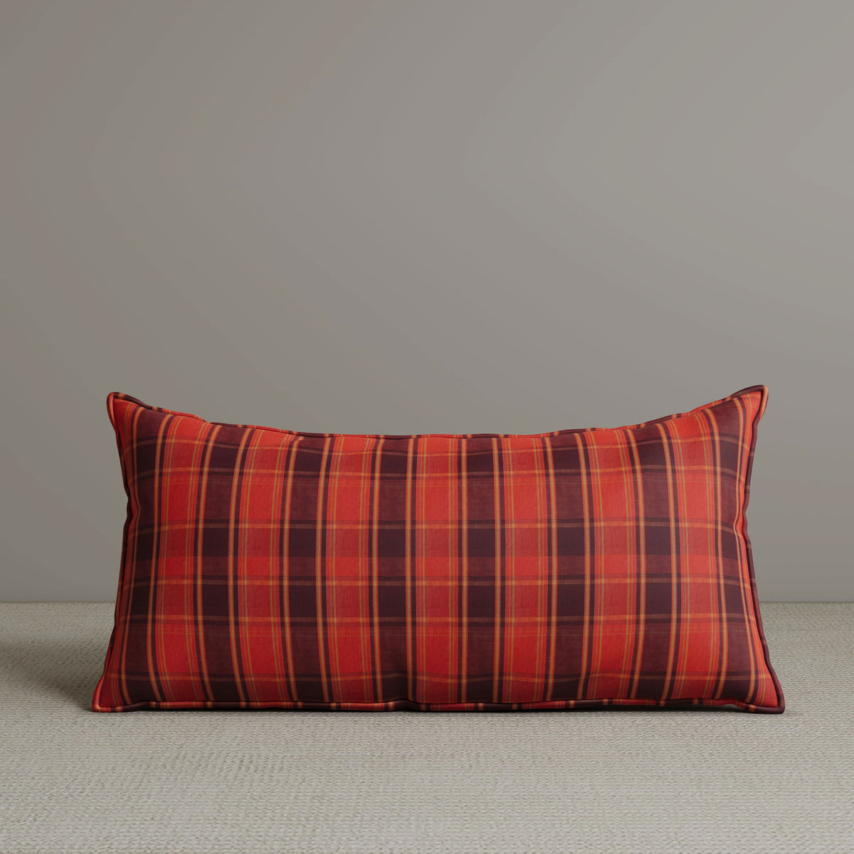Exclusive Waist Cushion in Autumn Spice Checkered Cotton Linen, 56*27*12 CM Cottonfy UK 1 PC In Stock 