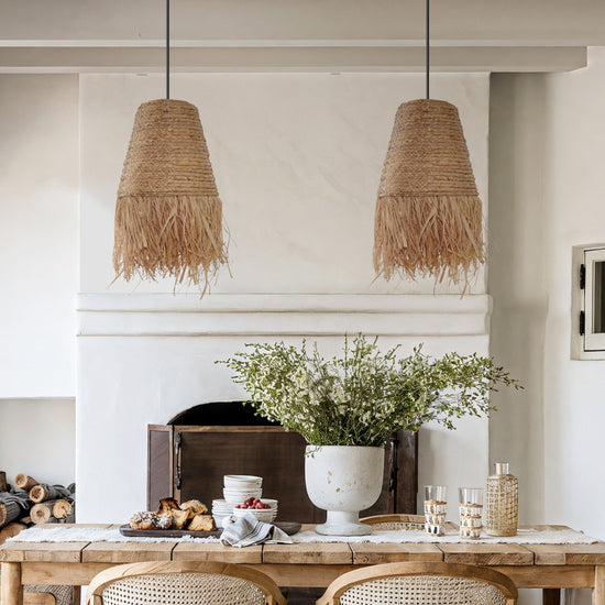 Living Nest UK Zen Wabi-Sabi Woven Pendant Light with Natural Grass Texture Living Nest UK 2 unit