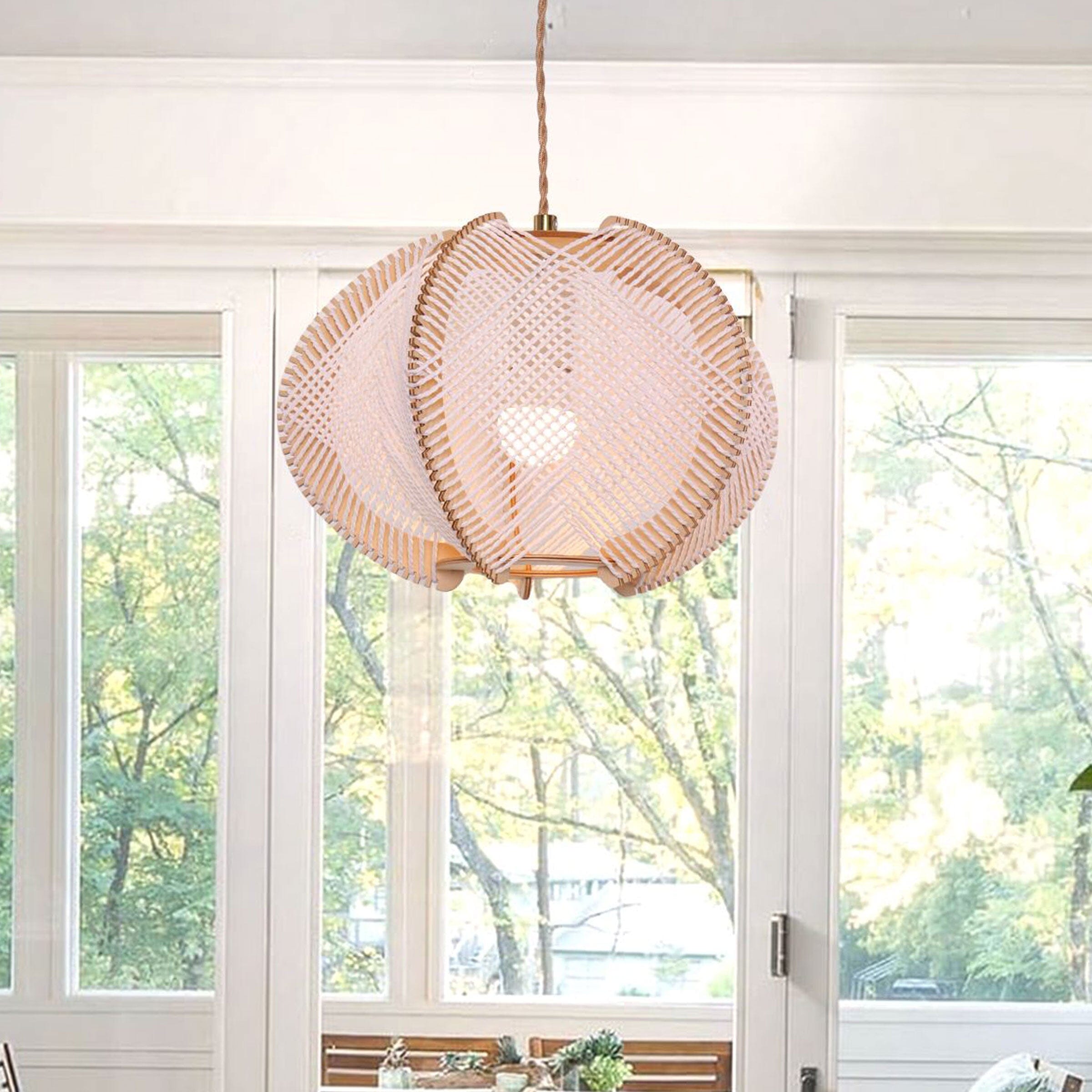 Living Nest UK Charming Ceiling Light Rustic Elegance with Paper Rope Living Nest UK