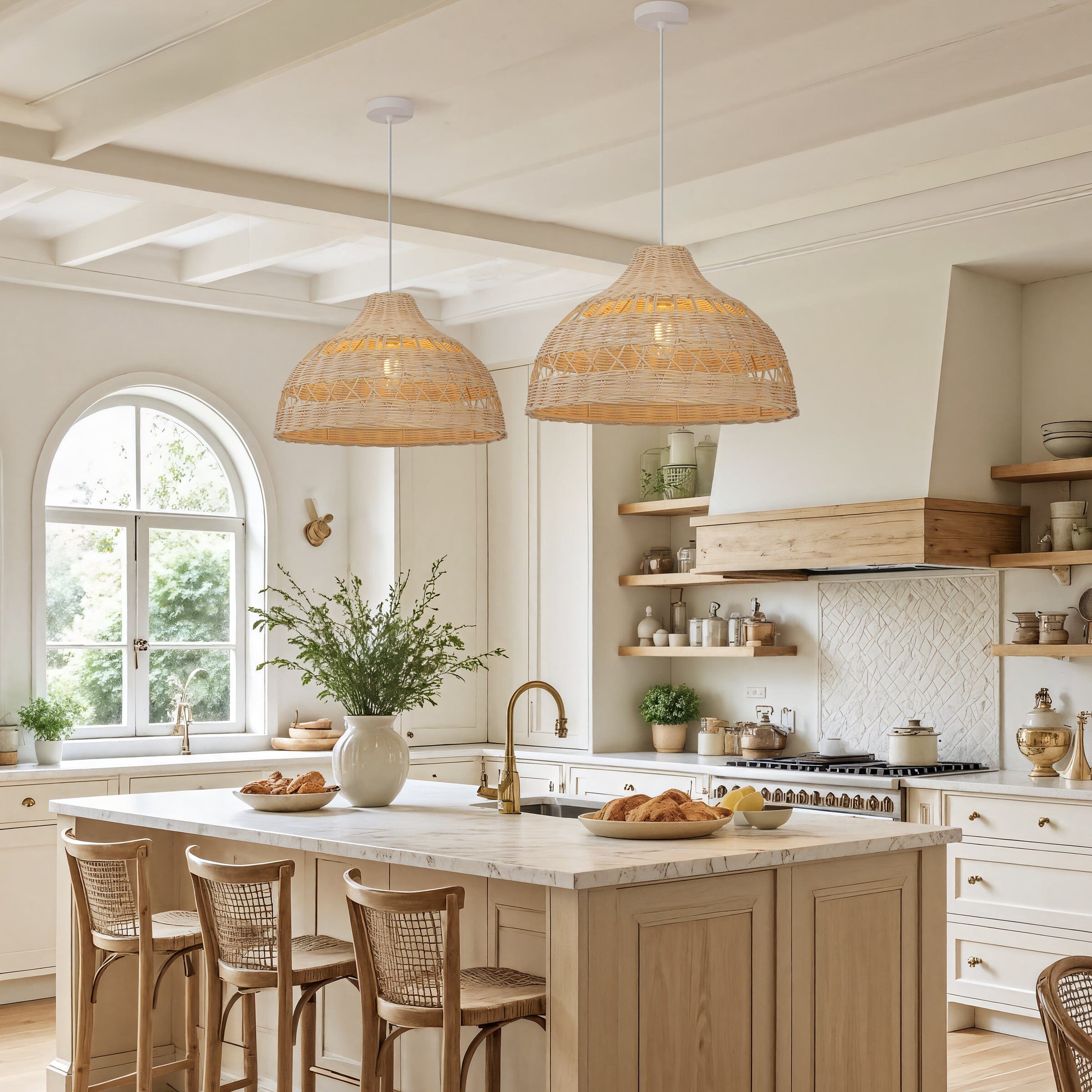Lightsin Cella-Natural Rattan Pendant Light - Handwoven Ceiling Light, Durable & Rustic Lightsin UK 
