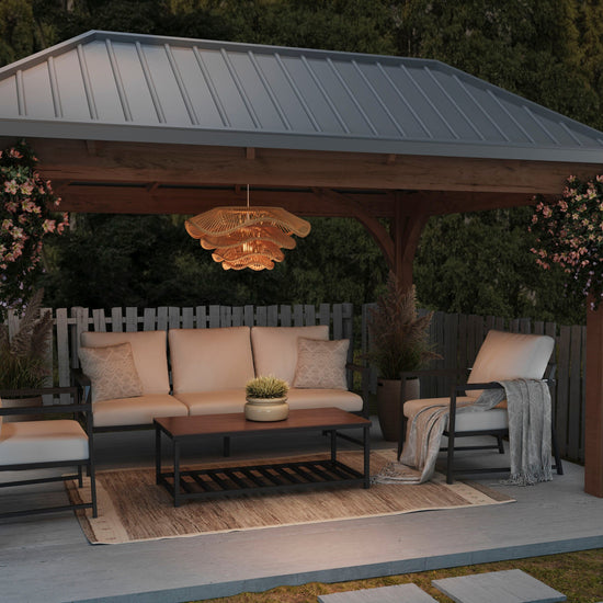 Lightsin Multi-tiered rattan pendant lamp Lightsin UK 