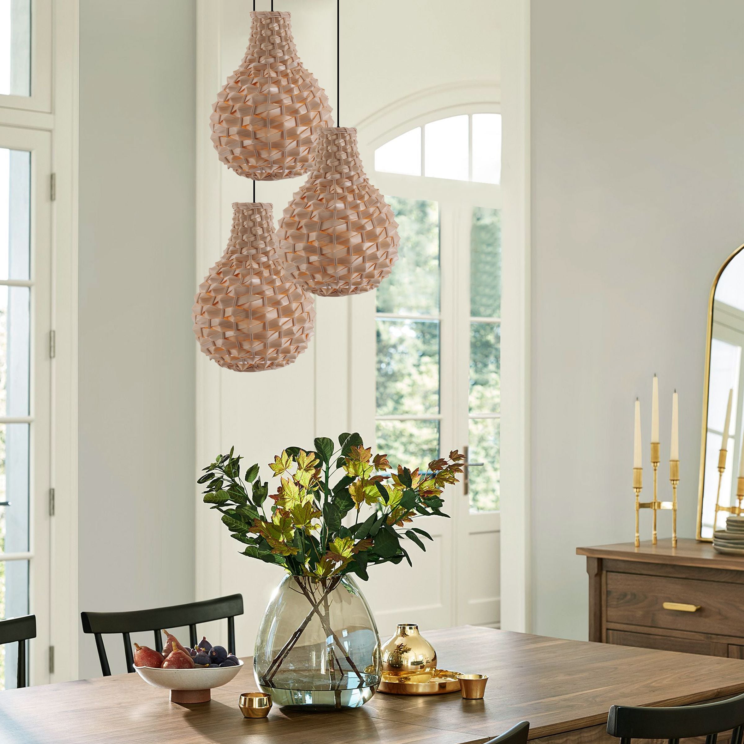 Living Nest UK Bamboo Hand-Weaving Pendant Light Natural Art Lighting Fixture Living Nest UK 30cm Dia