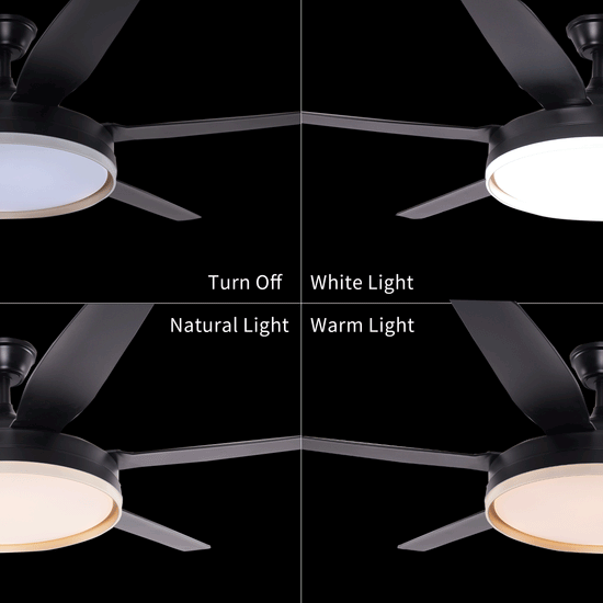 Living Nest UK Modern Smart Black Ceiling Fan Light with Remote and 6 Speeds Living Nest UK