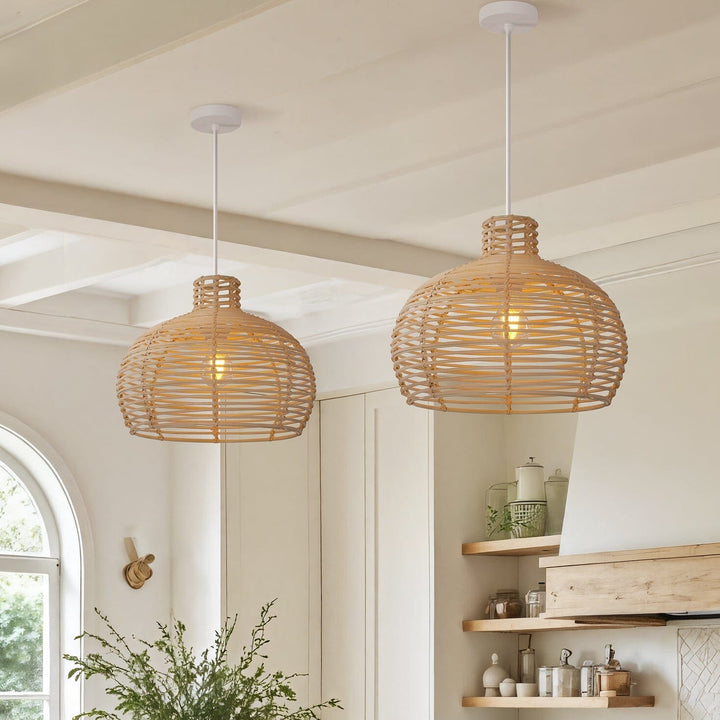 Lightsin Cella-Lightweight Open Weave Rattan Ceiling Light Lightsin UK 