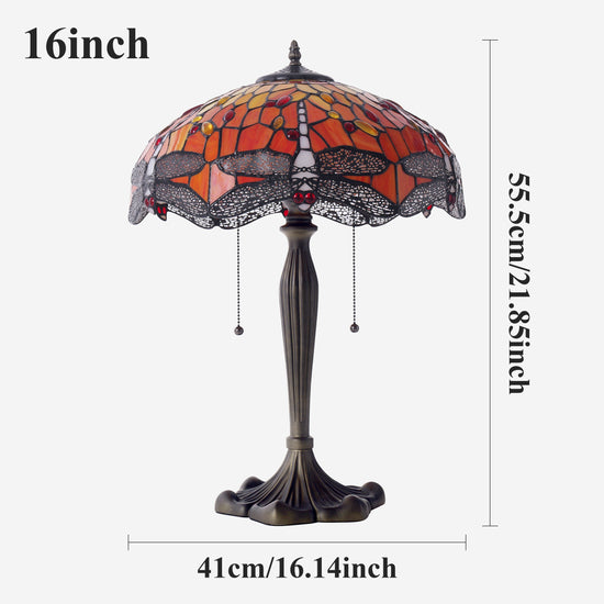 Tiffany Table Lamp | Handcrafted Stained Glass Dragonfly Series