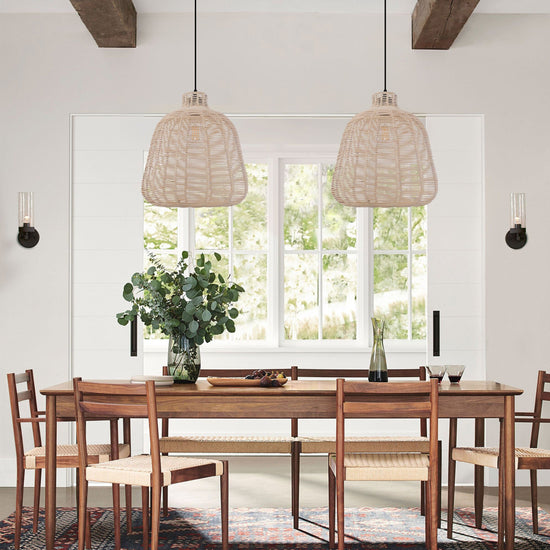 Living Nest UK Natural Rattan Woven Pendant Light for Warm Ambient Lighting Living Nest UK