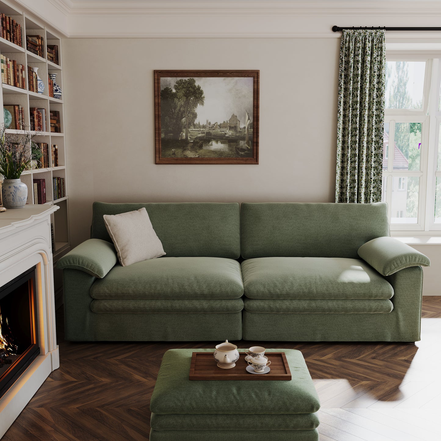 Stylish Lambswool Sofa with Detachable Design