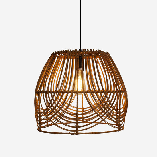 Living Nest UK Rustic Woven Rattan Pendant Light for Living Spaces Living Nest UK