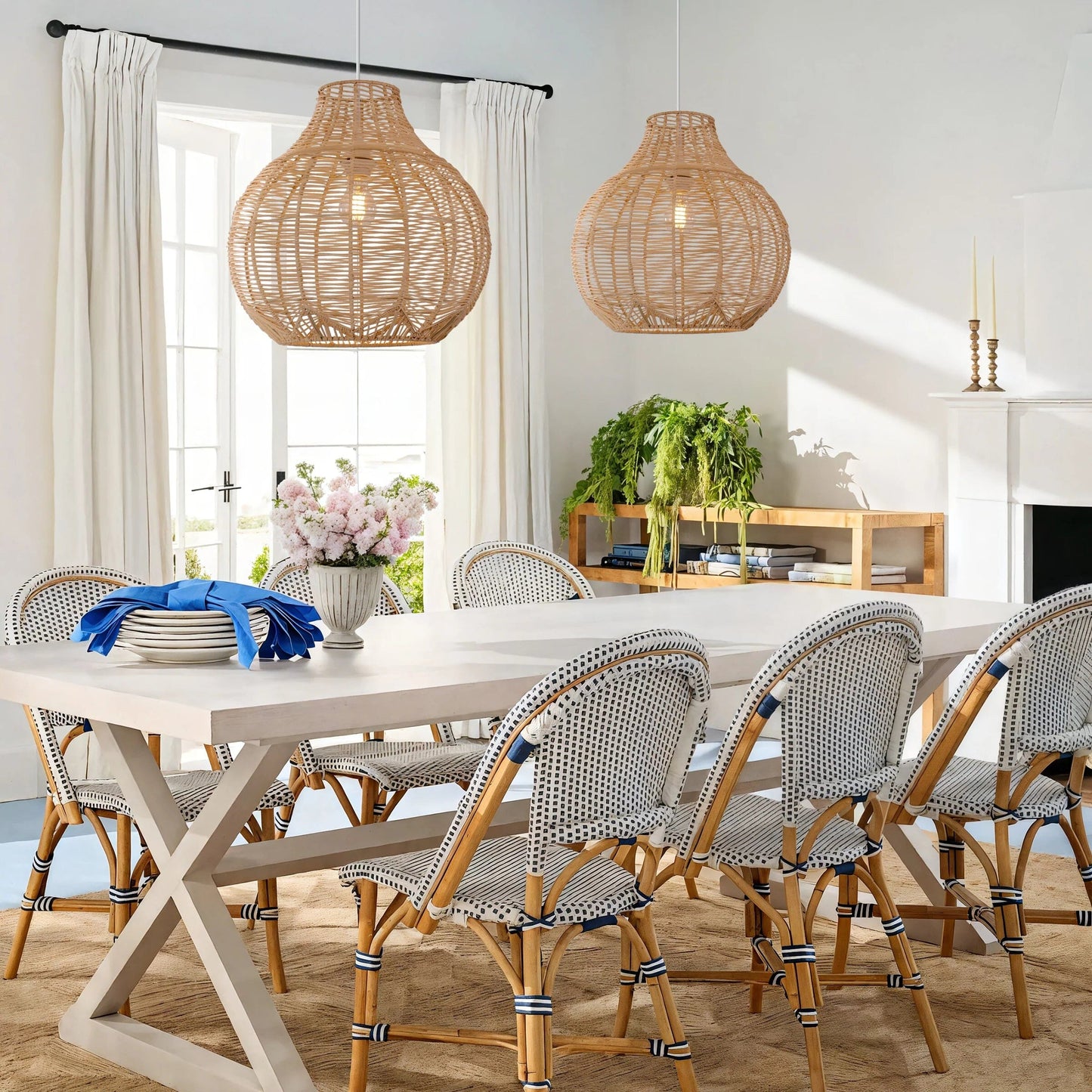 Lightsin Cella-Open-Gourd Japanese Rattan Pendant Light Lightsin UK 