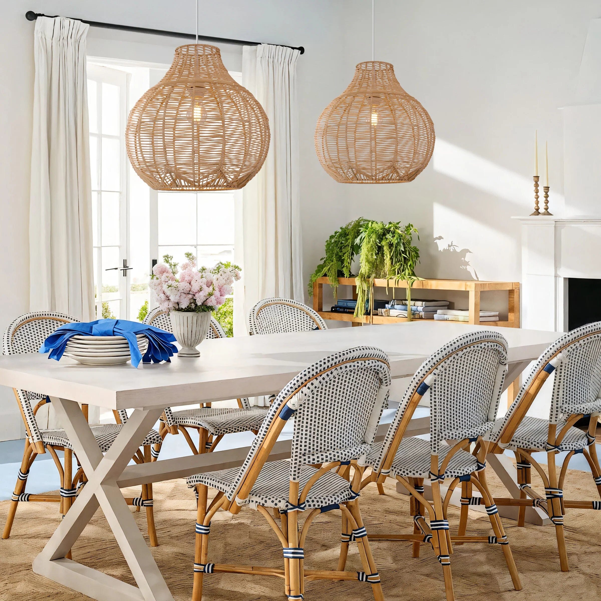 Lightsin Cella-Open-Gourd Japanese Rattan Pendant Light Lightsin UK 