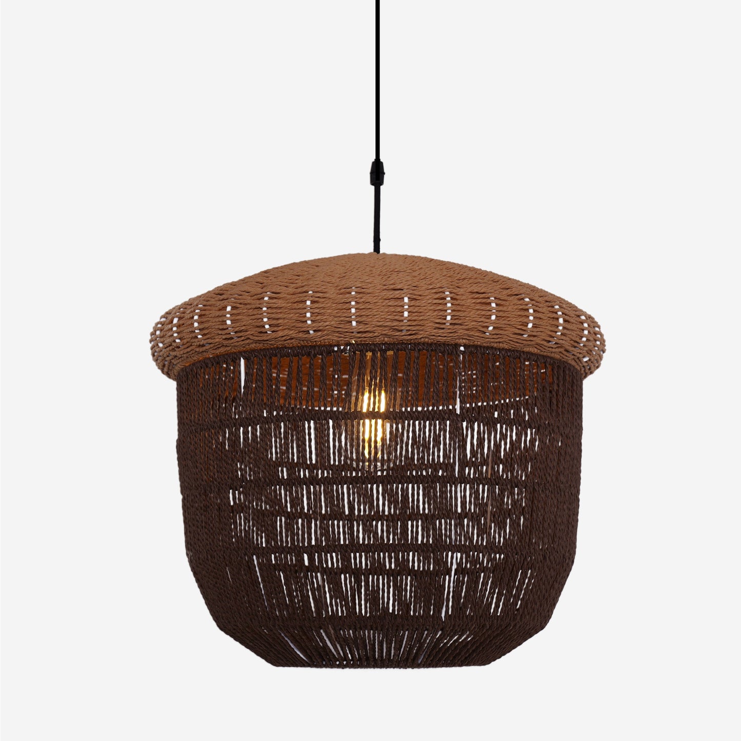 Living Nest UK Rustic Paper Rope and Iron Basket Pendant Light for Cozy Spaces Living Nest UK