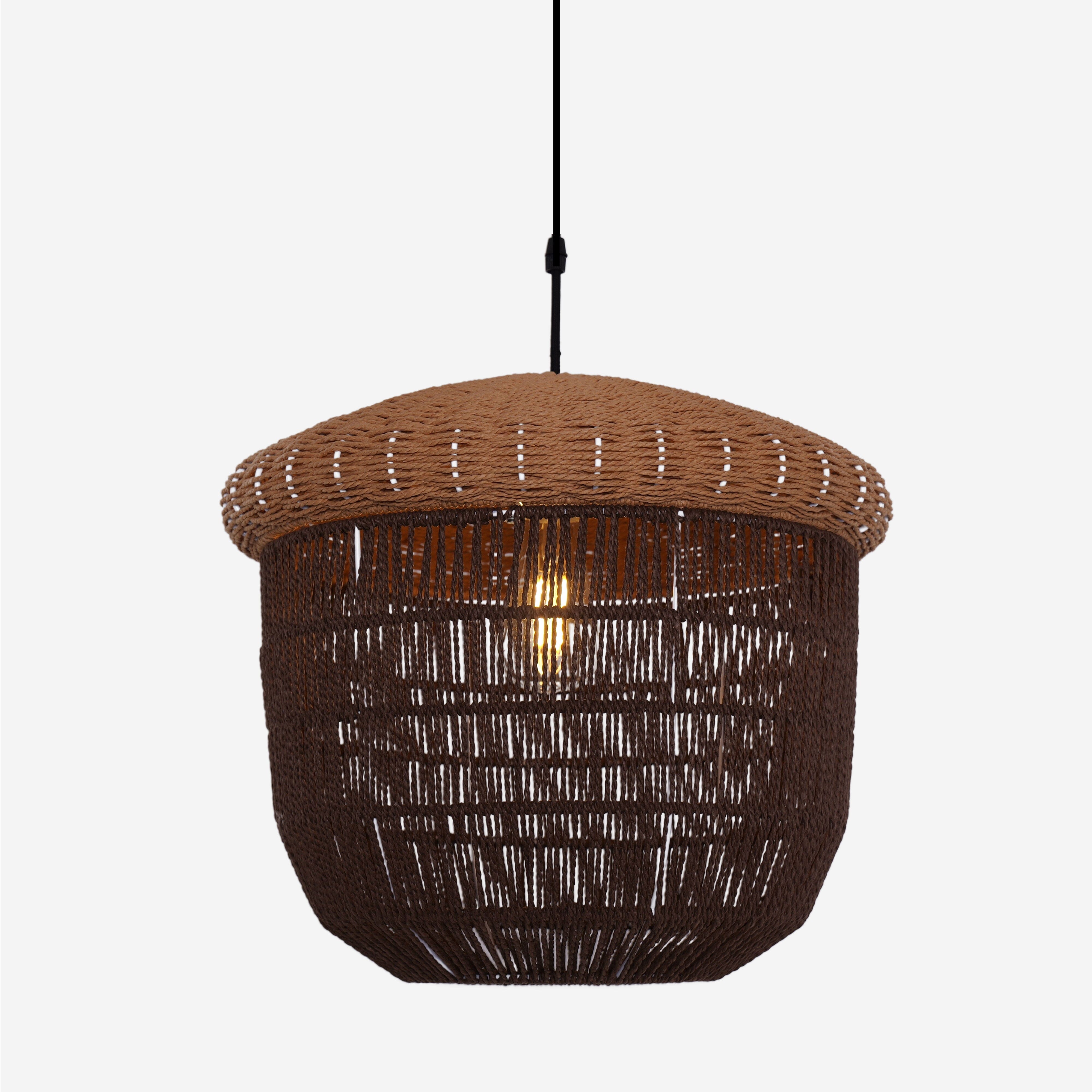 Living Nest UK Rustic Paper Rope and Iron Basket Pendant Light for Cozy Spaces Living Nest UK
