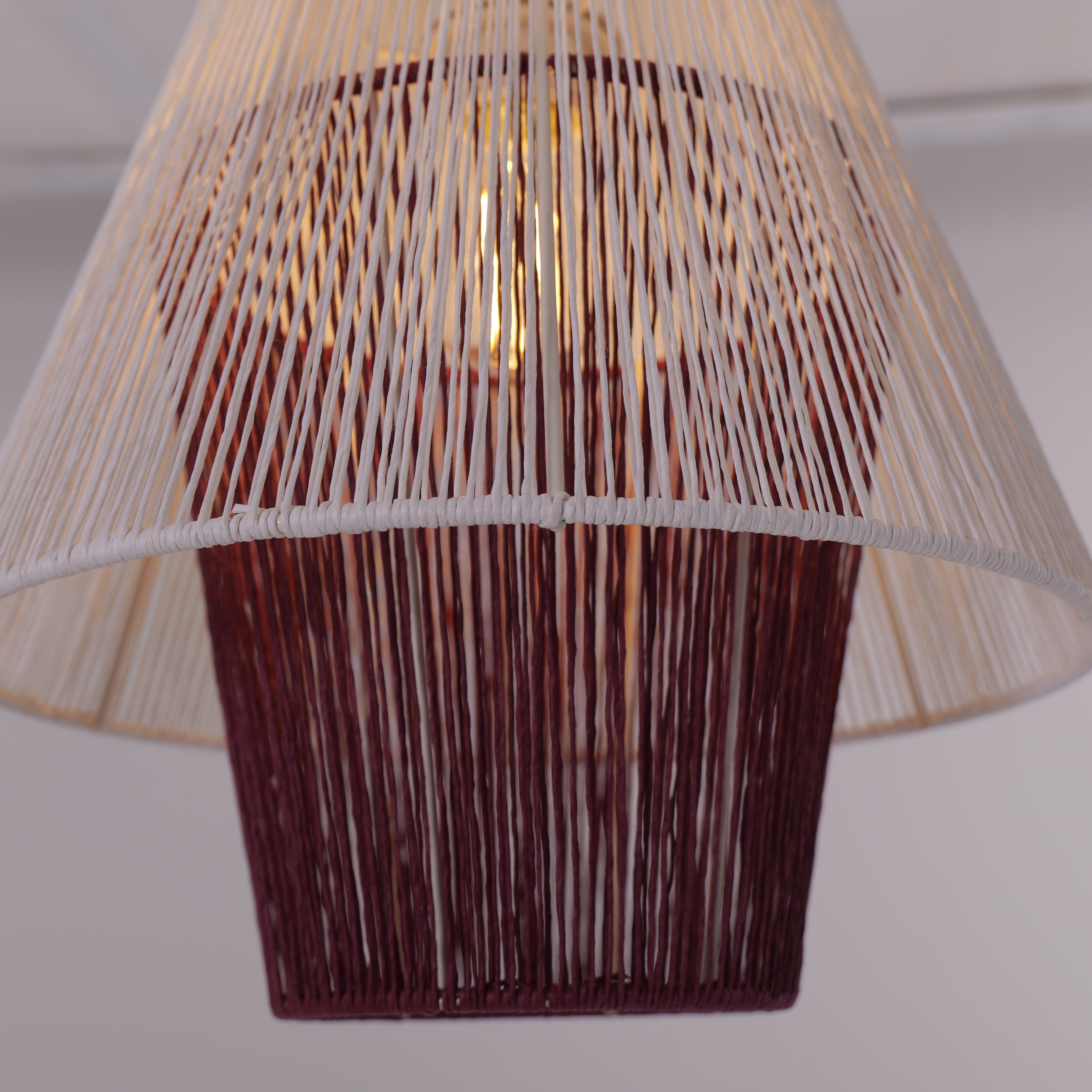Lightsin Modern White Pendant Light with Purple Paper Rope Design Lightsin UK 