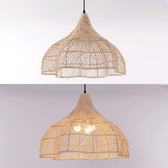 Living Nest UK Handcrafted Bamboo Rattan Pendant Light with Tranquil Umbrella Design Living Nest UK