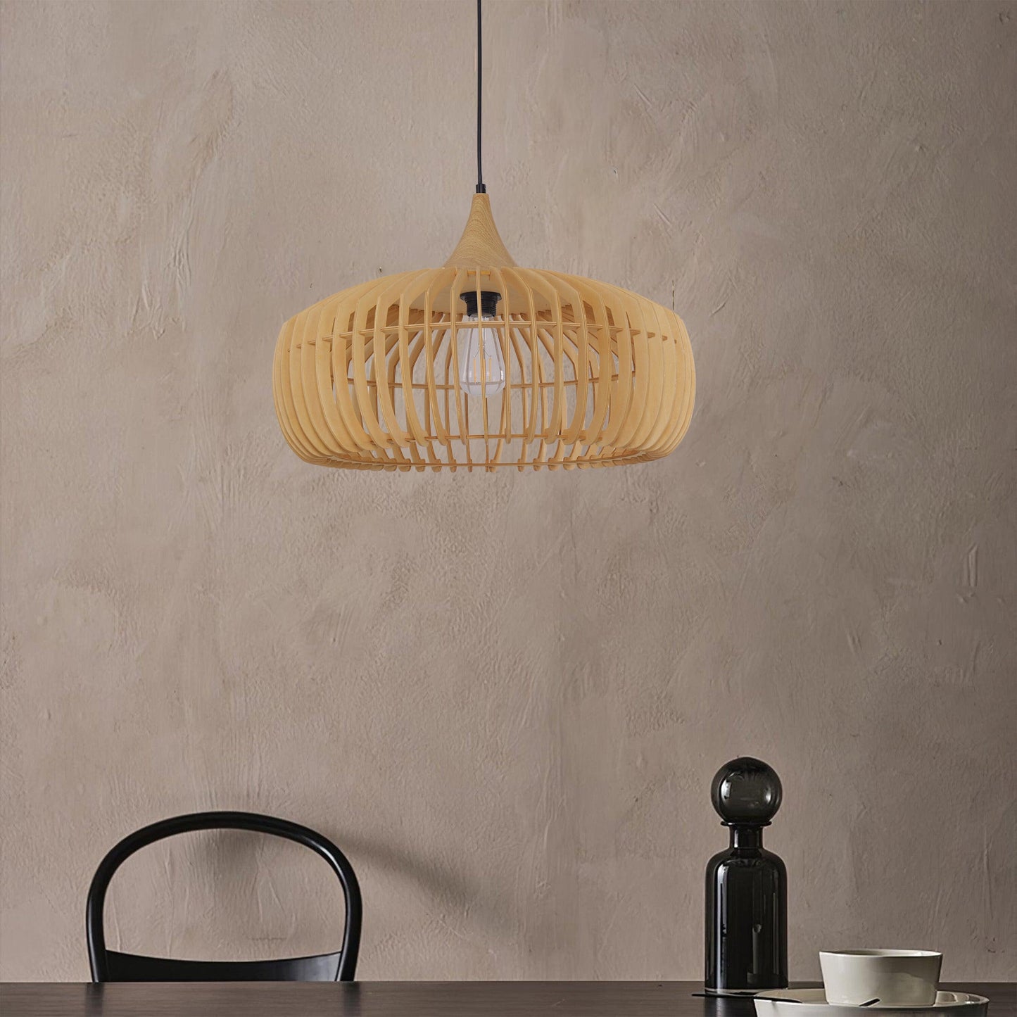 Living Nest UK Rustic Dining Room Woven Rattan Paper Rope Iron Chandelier for Kitchen Aisle Reading Corner Living and Home K 43cm Dia