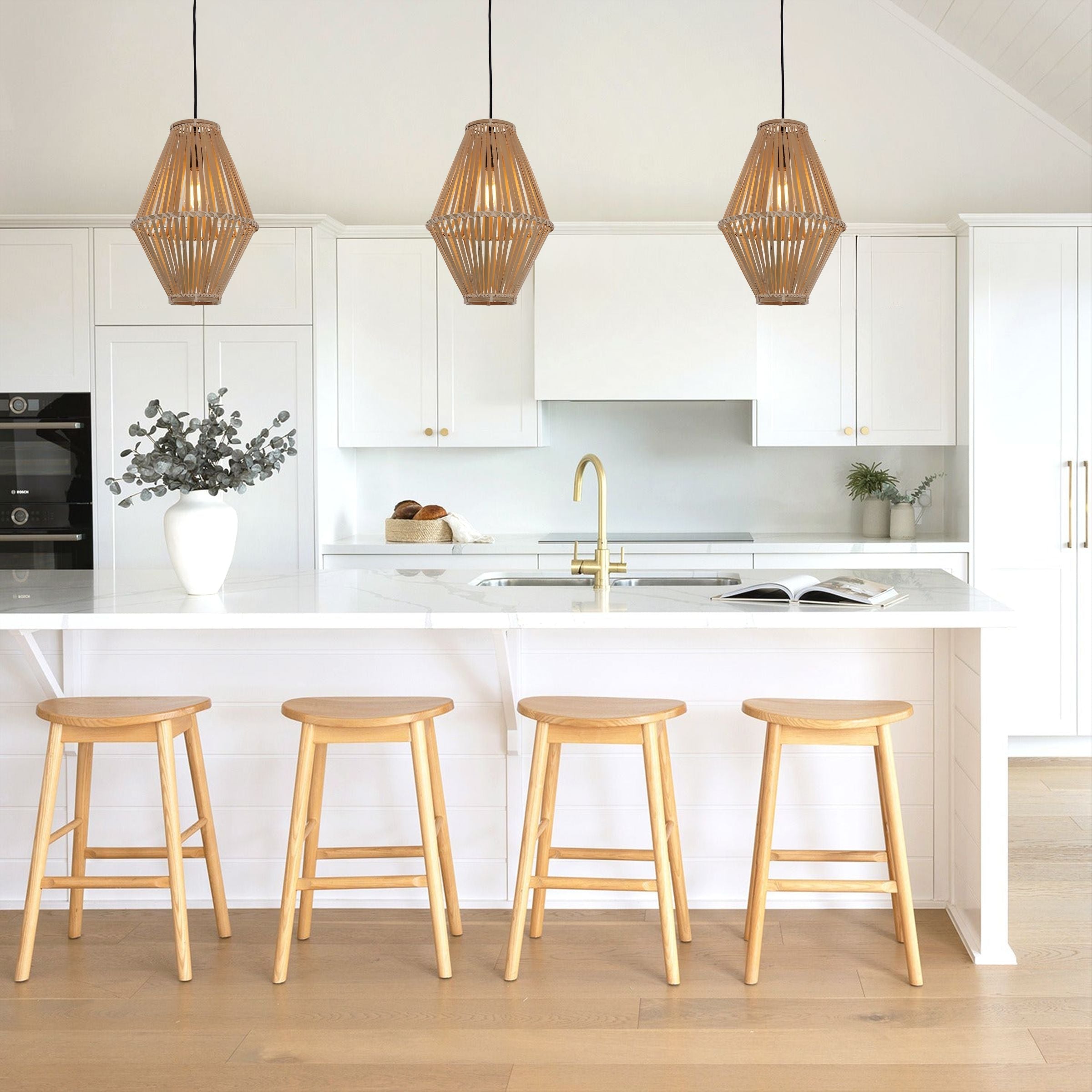 Living Nest UK Sustainable Geometric Bamboo Pendant Light Living Nest UK