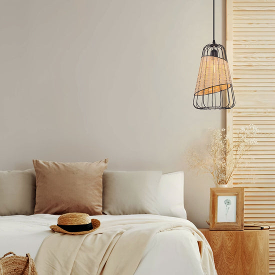 Living Nest UK Lantern-Inspired Rattan Ceiling Light for Cozy Natural Elegance Living Nest UK