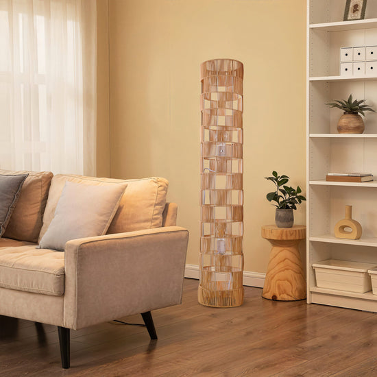 Lightsin Minimalist Square Hollow Rattan Floor Lamp Lightsin UK 