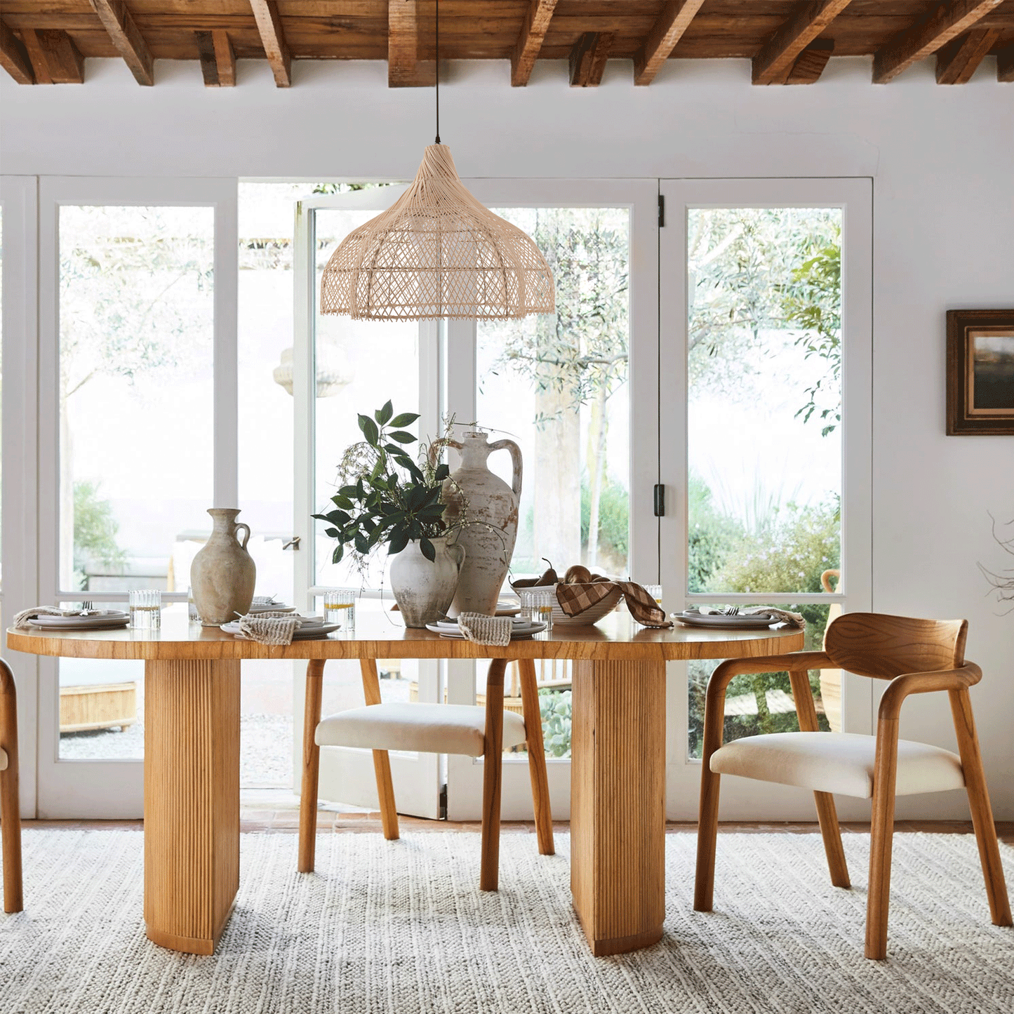 Living Nest UK Handcrafted Bamboo Rattan Pendant Light with Tranquil Umbrella Design Living Nest UK