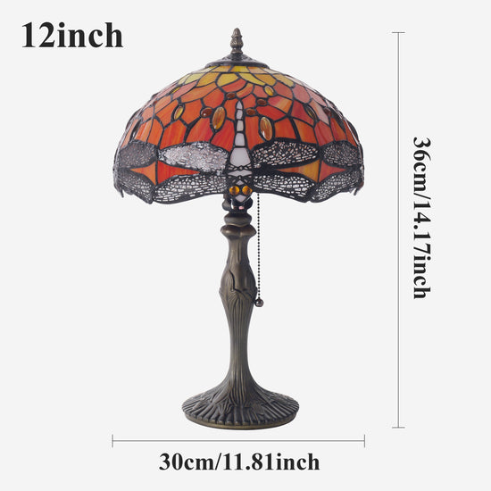 Tiffany Table Lamp | Handcrafted Stained Glass Dragonfly Series