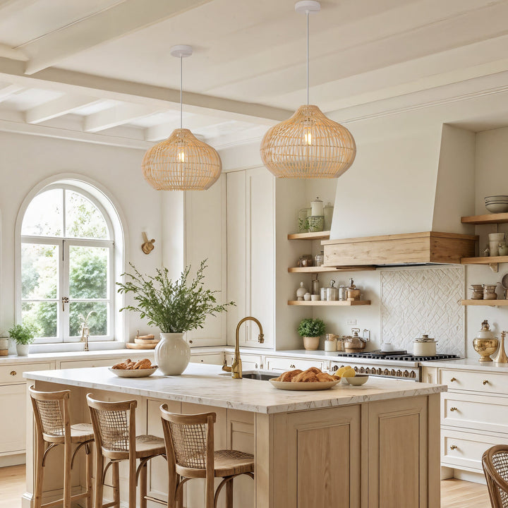 Lightsin Cella-Natural Bamboo Basket Shape Pendant Light Lightsin UK 