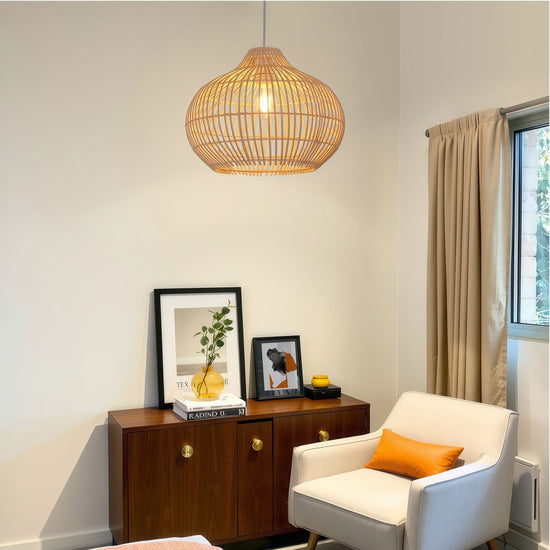 Lightsin Natural Bamboo Basket Shape Pendant Light Lightsin UK 