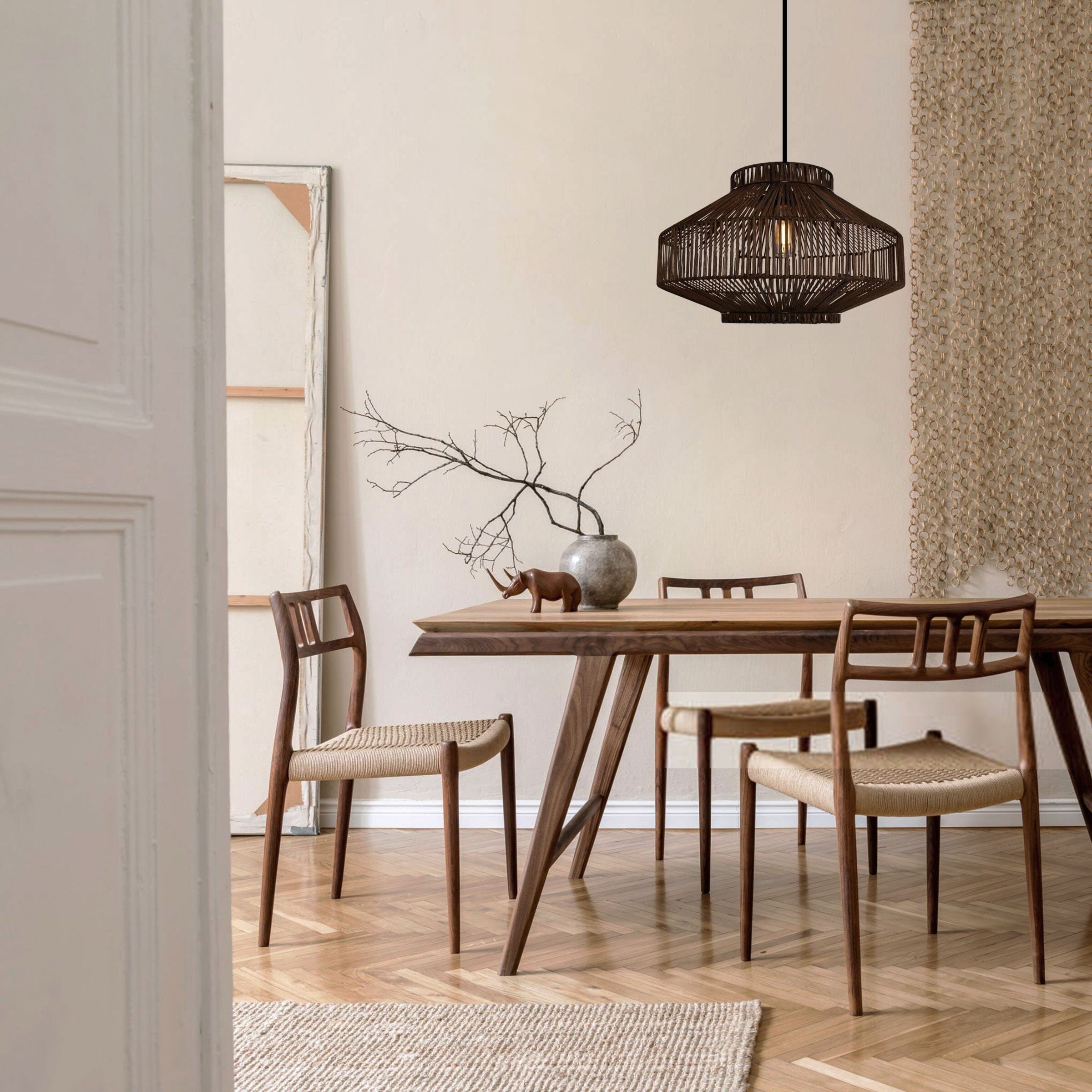 Living Nest UK Rattan Pendant Light for Modern Boho Interiors Perfect for Kitchen Pendant Lighting and Living Spaces Living Nest UK