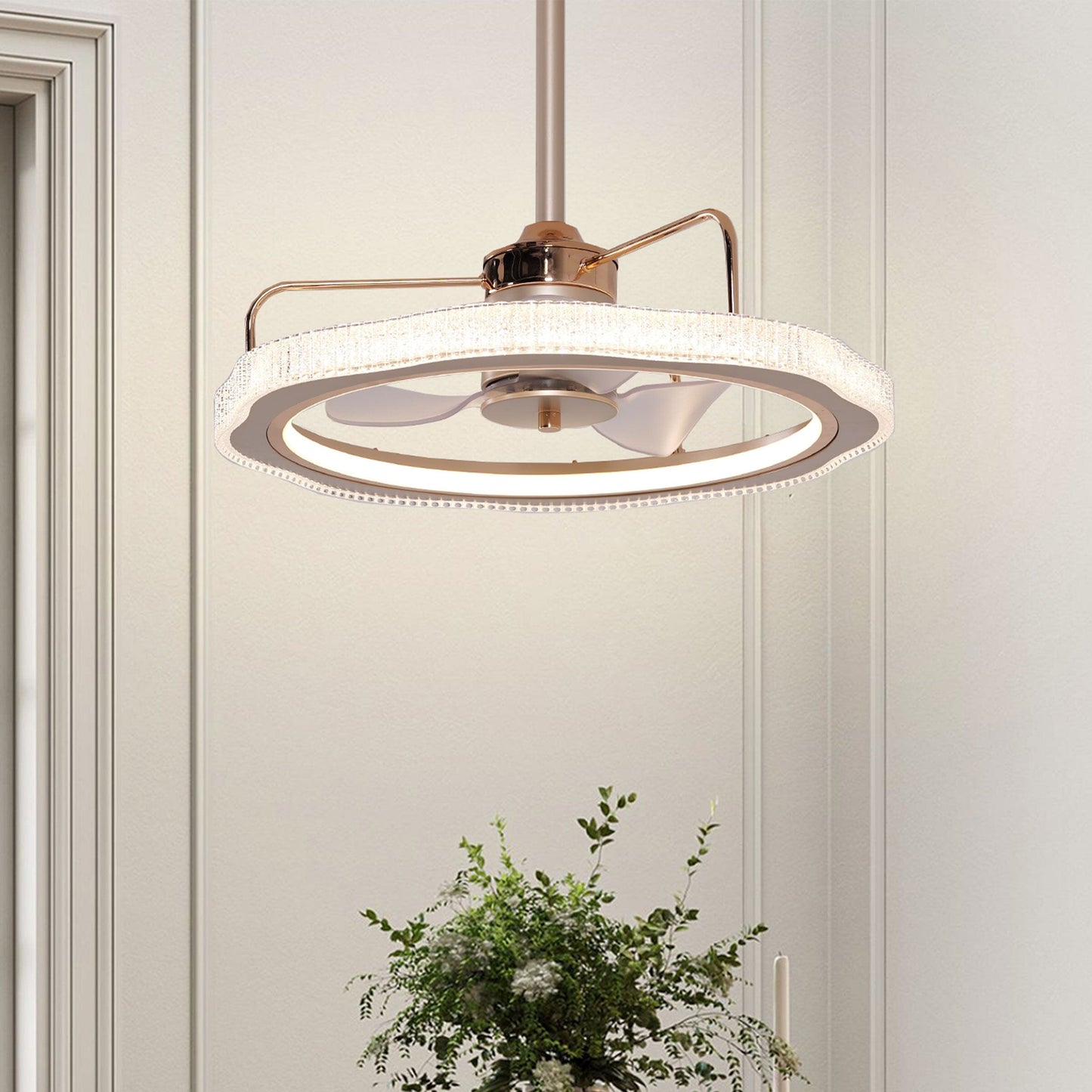 Living Nest UK Modern Reversible 3-Blades Metal Ceiling Fan with LED Light Living Nest UK In Stock