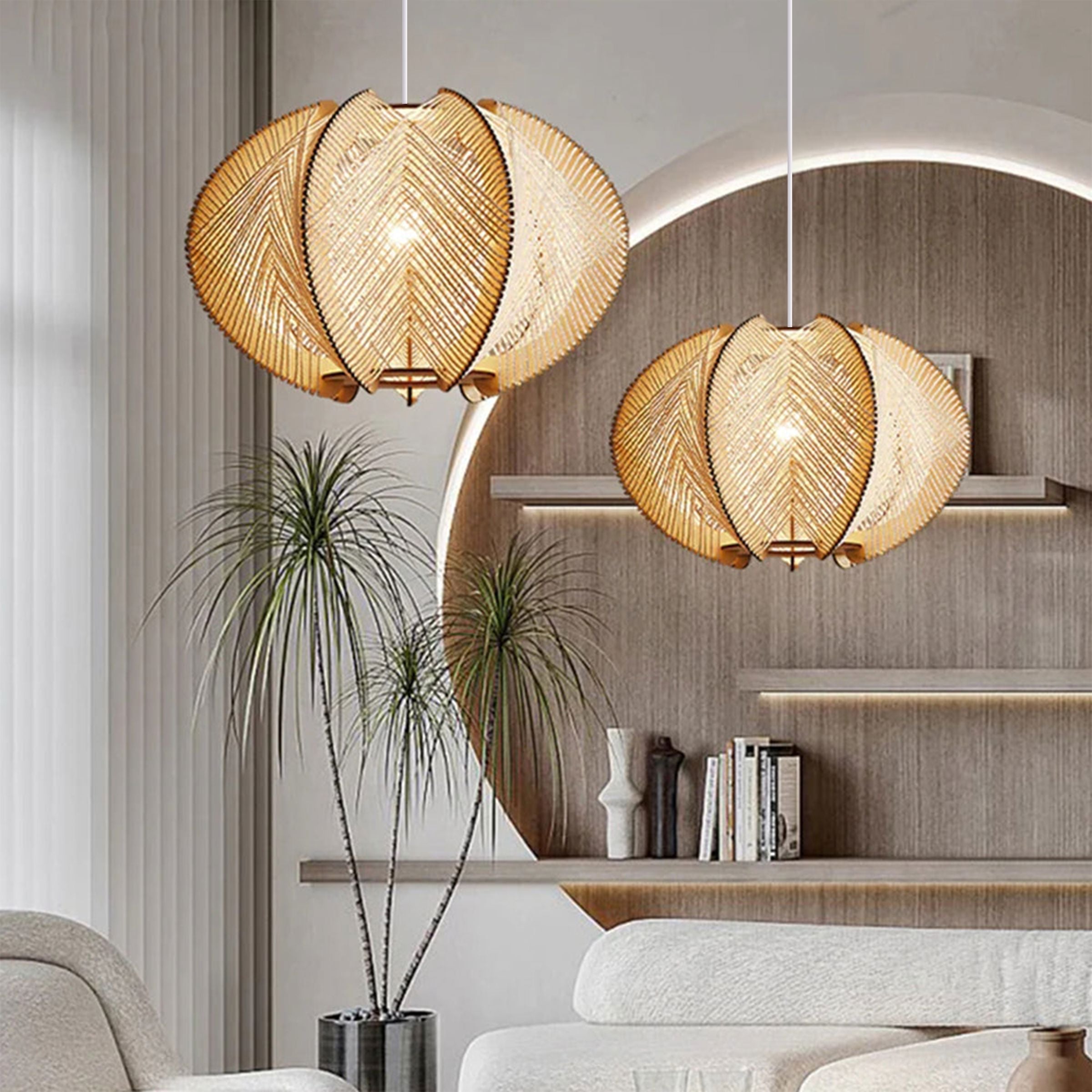 Lightsin Handmade LED Wooden Pendant Light 40/60 Dia Lightsin UK 