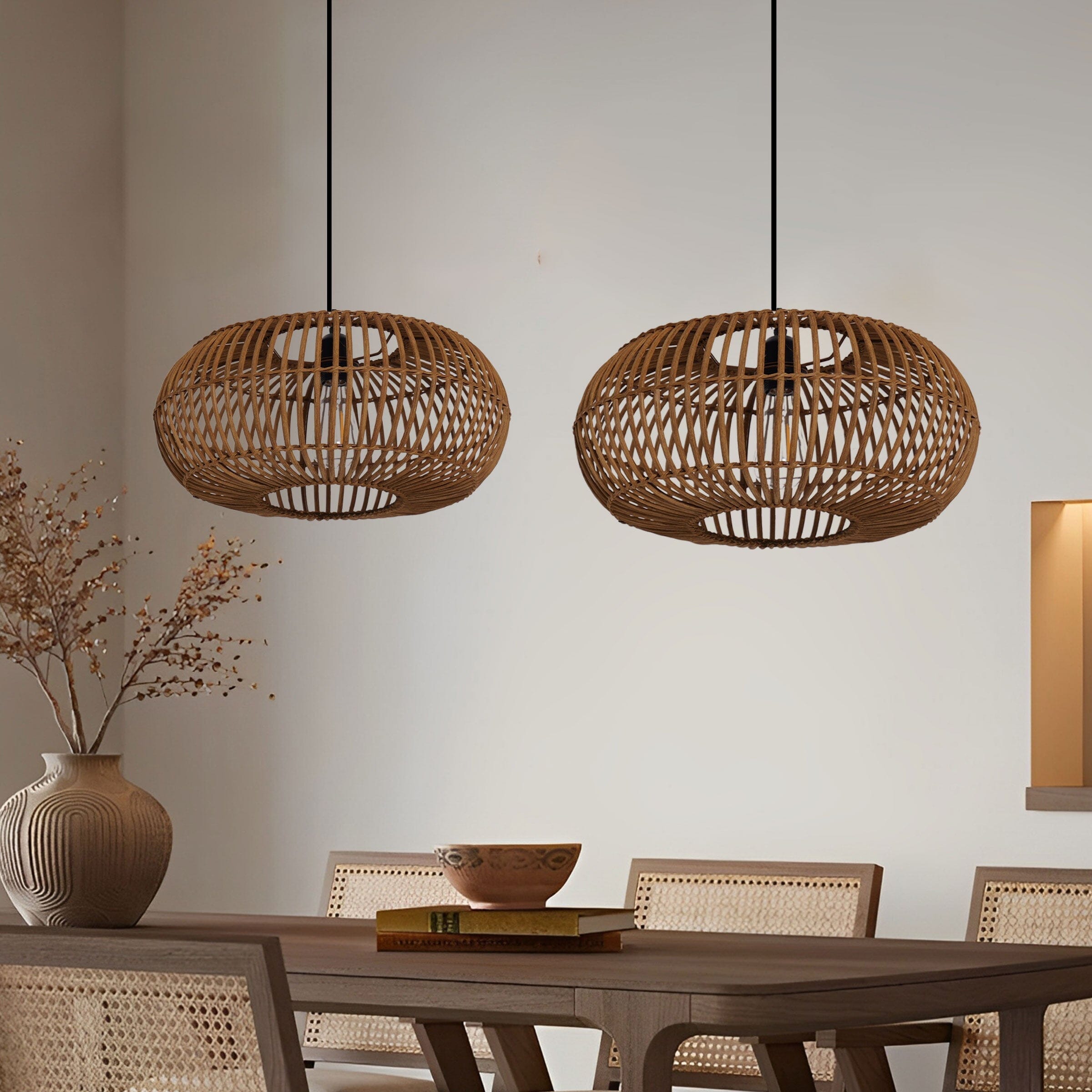 Living Nest UK Natural Bamboo Woven Round Pendant Light for Warm Interiors Living Nest UK