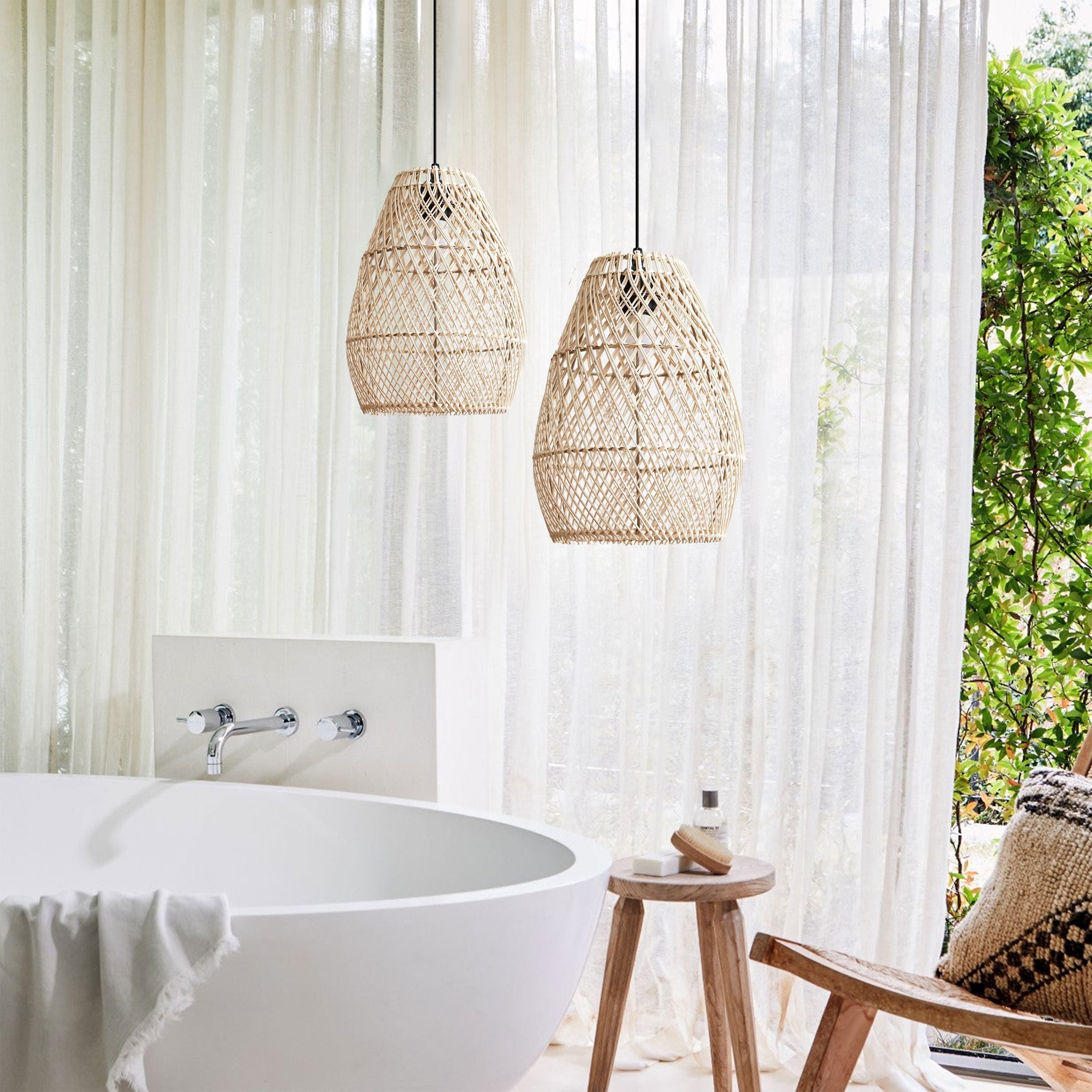 Living Nest UK Eco-Friendly Rustic Rattan Pendant Light For Home Decor Living Nest UK