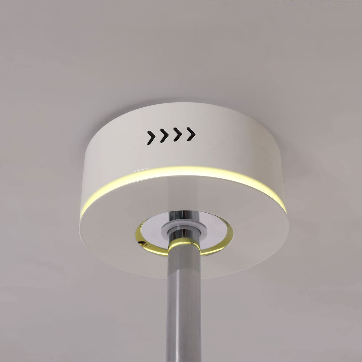 48 inch reversible ceiling fan with LED light in a neutral lounge setting
