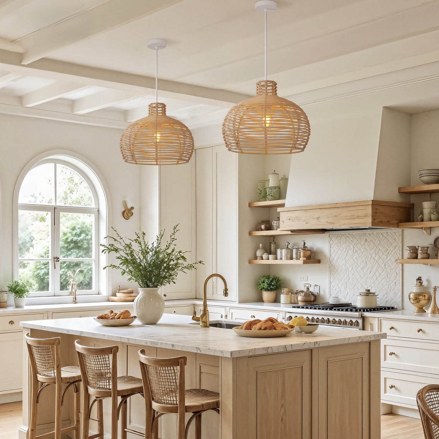 Lightsin Cella-Lightweight Open Weave Rattan Ceiling Light Lightsin UK 