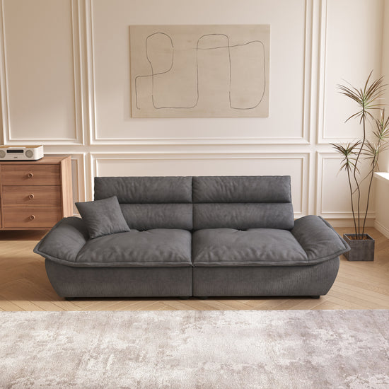 Adjustable Backrest Sailboat Corduroy Sofa Green