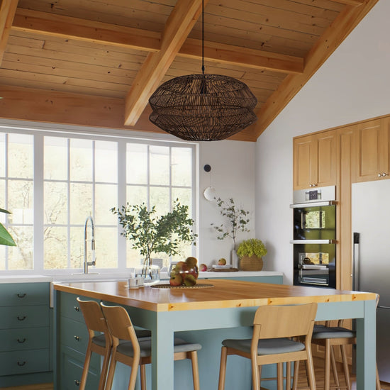 Lightsin Eco-Friendly Handwoven Rustic Farmhouse Rattan Pendant Light Lightsin UK 