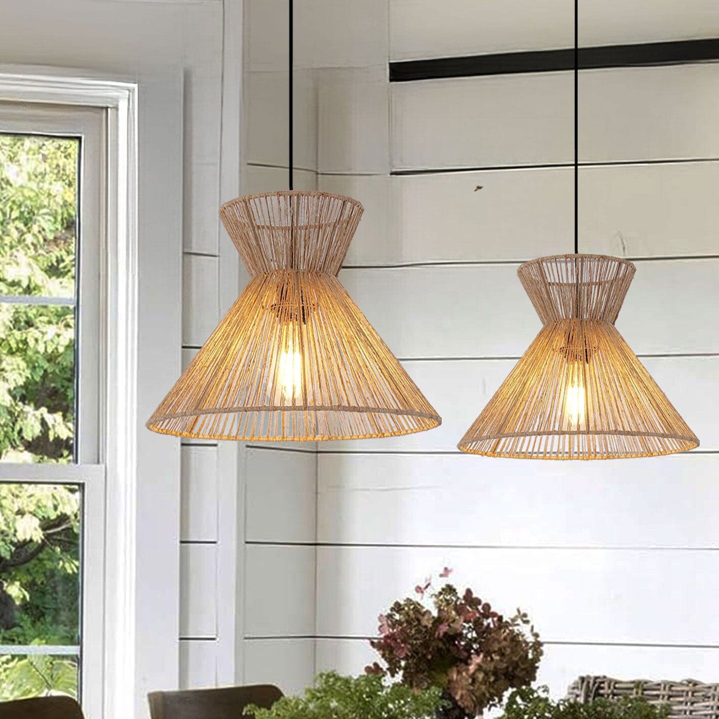 Living Nest UK Handcrafted Paper Rope Pendant Light for Cozy Living Spaces Living Nest UK